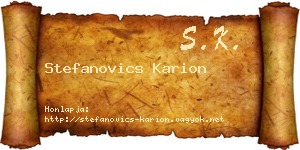 Stefanovics Karion névjegykártya